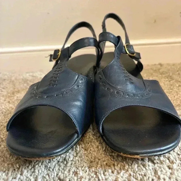 Bon Voyage Made In Italy Leather Navy Blue Sandals Size 10 - Picture 4 of 9